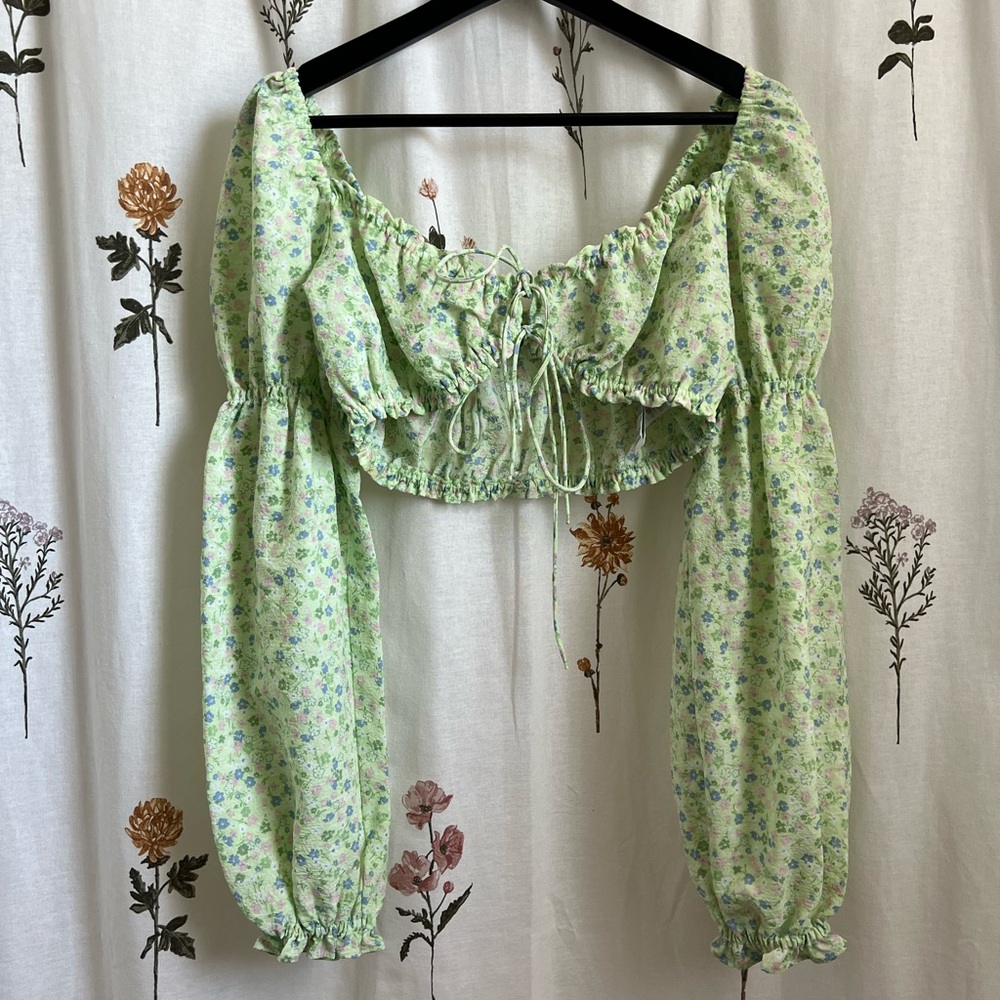 H&M Divided Floral Green Women's Top